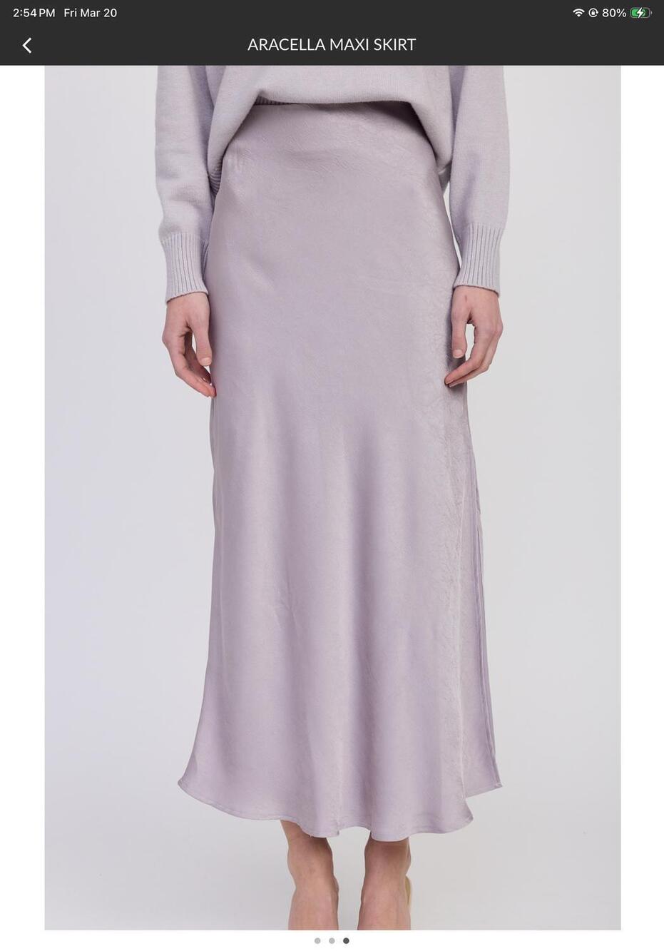 NEW EN SAISON satin maxi skirt in lilac